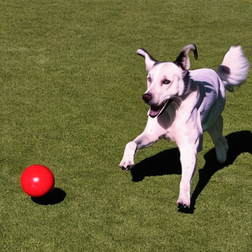 Dog chasing a ball